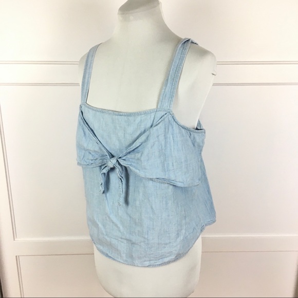 Madewell Sz 12 Denim Tie-Front Cami Top tank - Picture 4 of 13